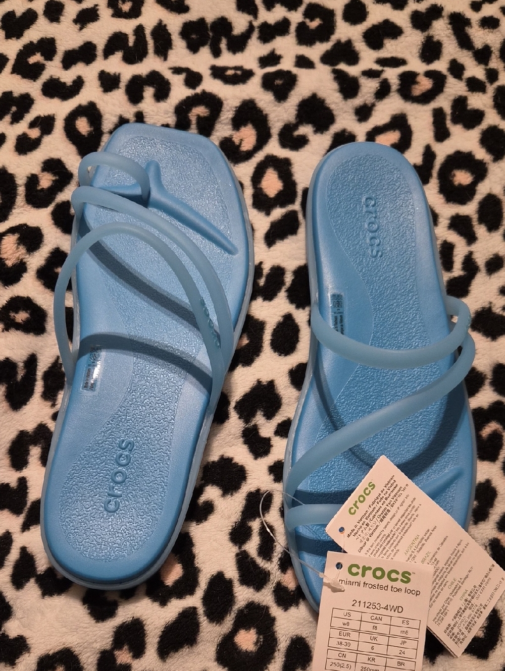 CROCS Women's Sky Blue Multi-Strap Slide Sandals